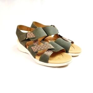 CROFT and Barrow olive green sandals